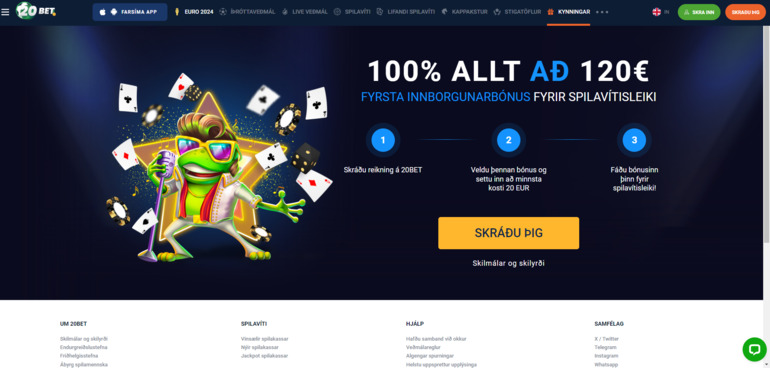20bet Iceland Bonus