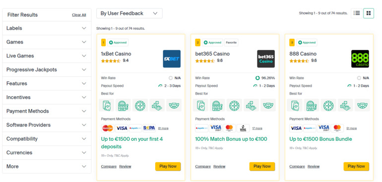 Casino Search on OCR